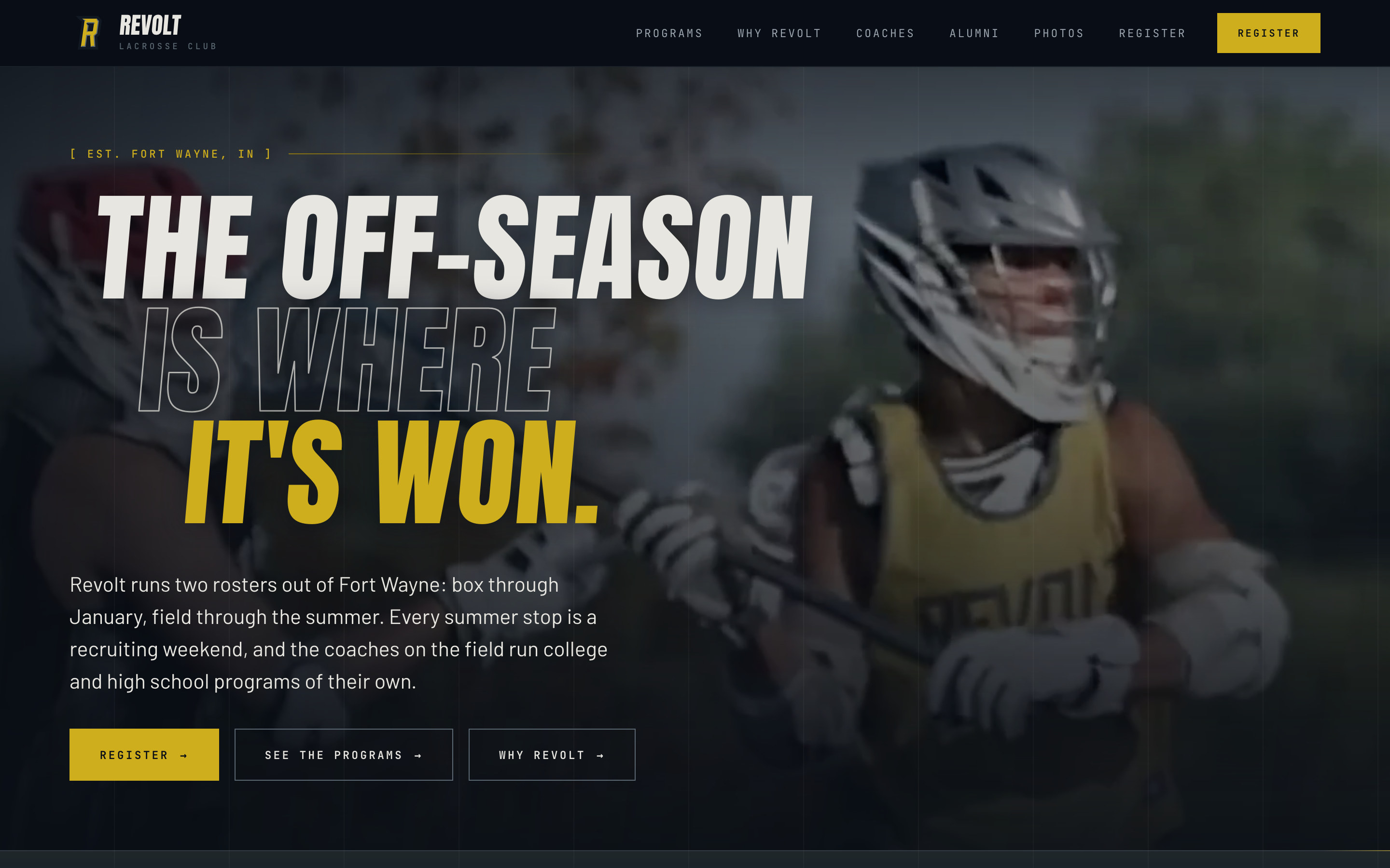 Revolt Lacrosse — the redesigned website