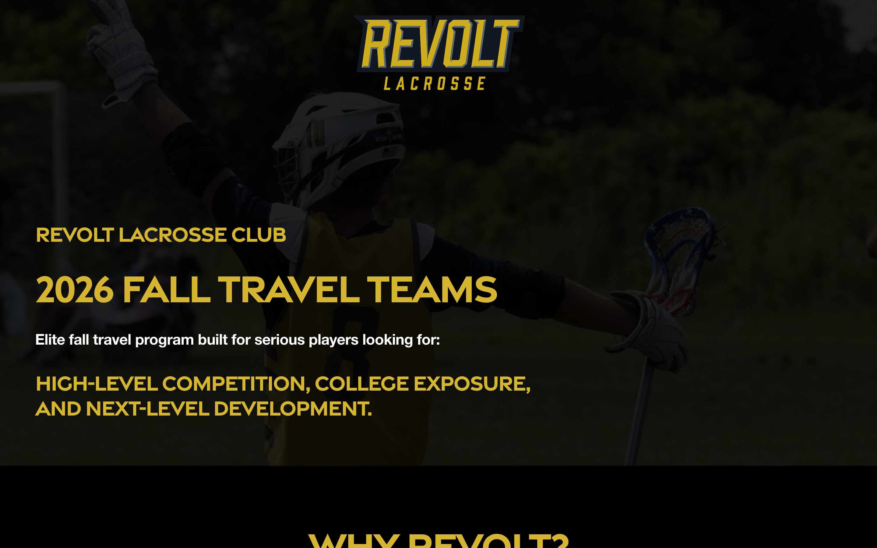 Revolt Lacrosse — the original website